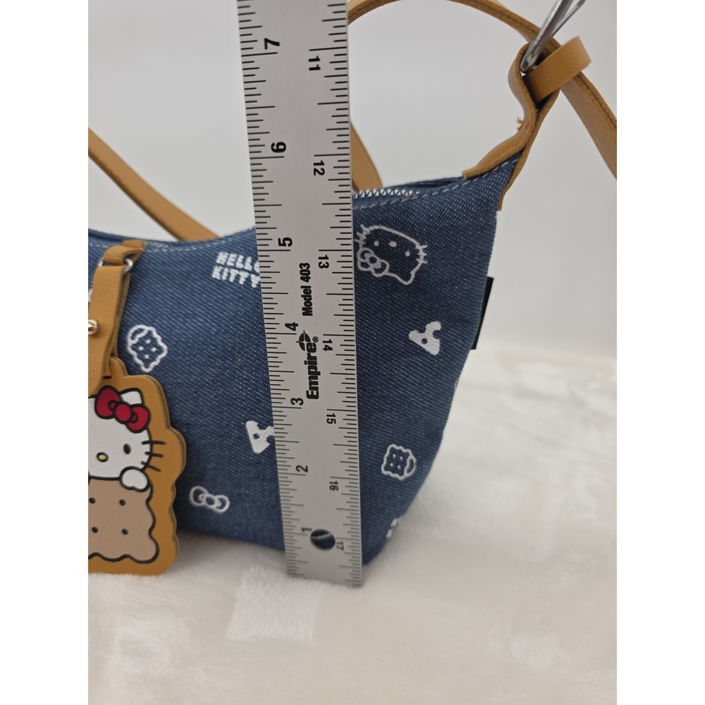 Hello Kitty Sanrio Crossbody Bag Blue Denim Cute Shoulder Bag Adjustable Strap - Picture 11 of 13